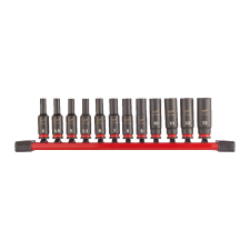 Milwaukee Dugókulcs - crowafej készlet 1/4" 6 lap hosszú 12 db-os Milwaukee dugókulcs
