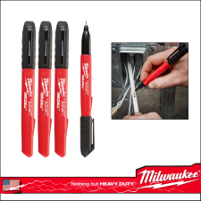 Milwaukee Jelölő filctoll, vékony 0.6 mm Milwaukee FEKETE 4 db-os klt filctoll, marker