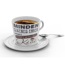  Minden sikeres ember mögött jelentős mennyiségű kávé áll - Kávéscsésze (Ajándék kistányérral) bögrék, csészék