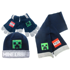  Minecraft Explosive gyerek sapka, sál és kesztyű szett 54-56 cm