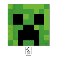 Minecraft Green szalvéta 20 db-os 33x33 cm FSC party kellék