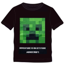 Minecraft gyerek póló Creeper fekete 10év/140cm