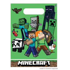 Minecraft Minecraft Green műanyag ajándéktasak, ajándékzacskó 6 db-os party kellék