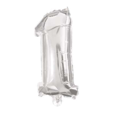  Mini 1-es Silver szám Fólia lufi 33 cm party kellék