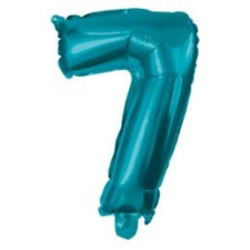  Mini 7-es Blue szám Fólia lufi 10 cm party kellék