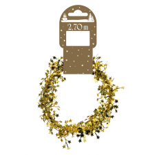  Mini csillagos girland aranyszínű 270 cm karácsonyfadísz