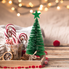  Mini dekor műfenyő - glitteres - 18 cm - 4 szín műfenyő