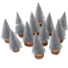  Mini fenyő ezüst M10cm 12db-os dekorációs kellék