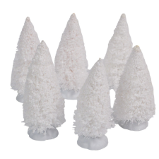  Mini fenyő havas fehér 10cm 6db-os dekorációs kellék