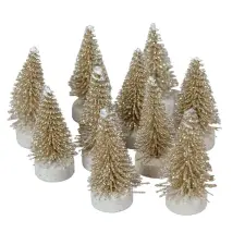  Mini fenyő óarany 4cm 10db-os dekorációs kellék