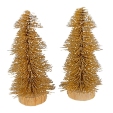  Mini fenyő talppal arany M14cm 2db-os dekorációs kellék