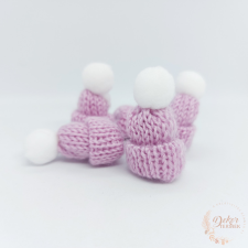  Mini kötött sapka - lila dekoráció