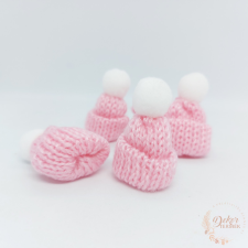 Mini kötött sapka - rózsaszín dekoráció