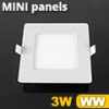 Mini négyzet LED panel (85x85 mm) 3W - meleg fehér