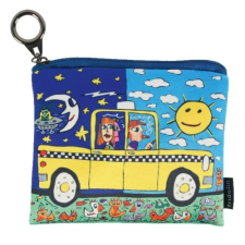 Mini pénztárca, polyester,12x1,5x10cm,James Rizzi:Taxi and Some Pigeons pénztárca