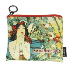  Mini pénztárca, polyester,12x1,5x10cm,Mucha:Monte Carlo