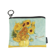  Mini pénztárca, polyester, 12x1,5x10cm, Van Gogh:Napraforgók