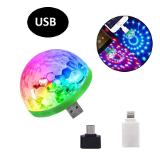  Mini RGB disco gömb USB csatlakozóval világítási kellék