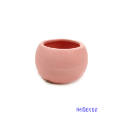 Mini színes gömb kaspó 6cm - Matt rózsaszín dekorációs kellék