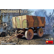 MiniArt 1/35 Sonderanhanger Ost 1.5t német platós pótkocsi modell makett