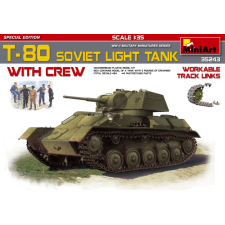 MiniArt 1/35 T-80 szovjet könnyű tank modell figurákkal makett
