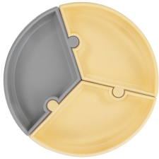 MINIKOIOI puzzle, szilikon tapadókoronggal - Grey/ Yellow babaétkészlet