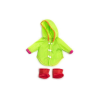 Miniland Babaruha - uv zöld esőkabát, piros cipővel, 32 cm-es babához, MINILAND, ML31636
