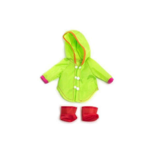 Miniland Babaruha - uv zöld esőkabát, piros cipővel, 32 cm-es babához, MINILAND, ML31636 játékbaba felszerelés