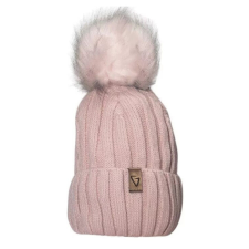  Minimanó téli kötött sapka (52-54) - Púder rózsaszín "G" gyerek sapka