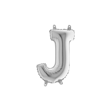 MiniShape - ezüst színű J betű fólia lufi party kellék