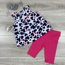 Miniworld Pink-sötétkék, szív mintás tunikás halásznadrágos együttes gyerek ruha szett