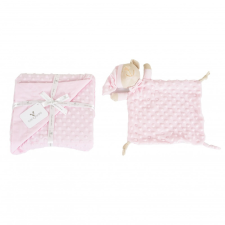 Minky takaró szundikendővel 75x100cm PINK bébiplüss