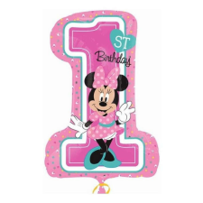 Minnie Disney Minnie első születésnap fólia lufi 71cm party kellék
