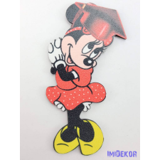  Minnie piros ruhás tábla ballagó kalapban dekorációs kellék