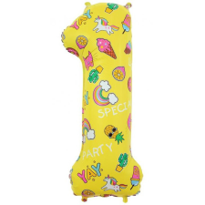 Mintás 1-es Images szám fólia lufi 78 cm party kellék