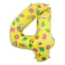  Mintás 4-es Images szám fólia lufi 78 cm party kellék