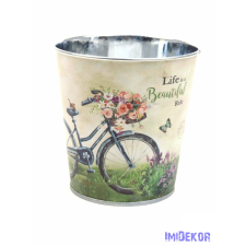  Mintás bádog kaspó 10 cm - 344 dekorációs kellék