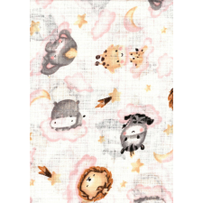  Mintás textil pelenka 1db-os - Cuki állatok rózsaszín mosható pelenka