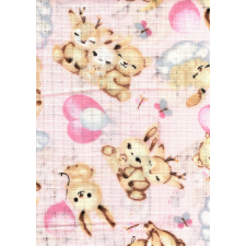 Mintás textil pelenka 1db-os - Őzike,Nyuszi,Maci rózsaszín mosható pelenka