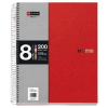 MIQUELRIUS 8x25 lapos A4 vonalas piros spirálfüzet