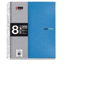 MIQUELRIUS 8x25 lapos A5 kockás kék spirálfüzet füzet