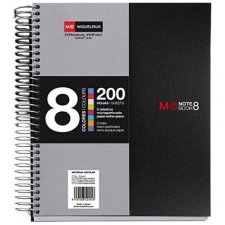 MIQUELRIUS 8x25lapos A5 kockás fekete spirálfüzet füzet