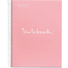 MIQUELRIUS Emotions Spirálfüzet A4 PP 5x24 lapos kockás pink füzet