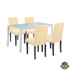  Mira 4+1 étkező garnitúra fehér-bézs bútor