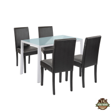  Mira 4+1 étkező garnitúra fehér-fekete bútor