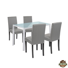  Mira 4+1 étkező garnitúra fehér-szürke bútor