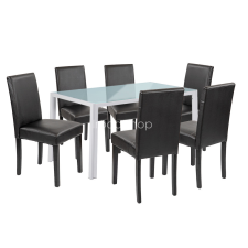  Mira 6+1 étkező garnitúra fehér-fekete bútor