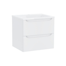 MIRANO Selvia fürdőszobabútor + mosdó + szifon - 50 cm (fényes fehér) fürdőszoba bútor