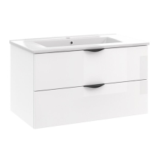 MIRANO Vera II fürdőszobabútor + mosdókagyló + szifon - 80 cm (magasfényű fehér) fürdőszoba bútor