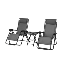 Mirpol Delux 2x nyugágy és asztal szett szürke kerti bútor